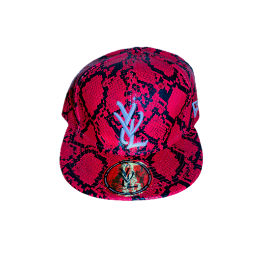 YVL Red Snakeskin Hat