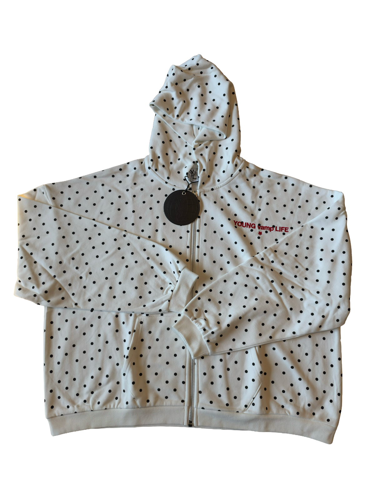 Polka Dot Zip Up Hoodie