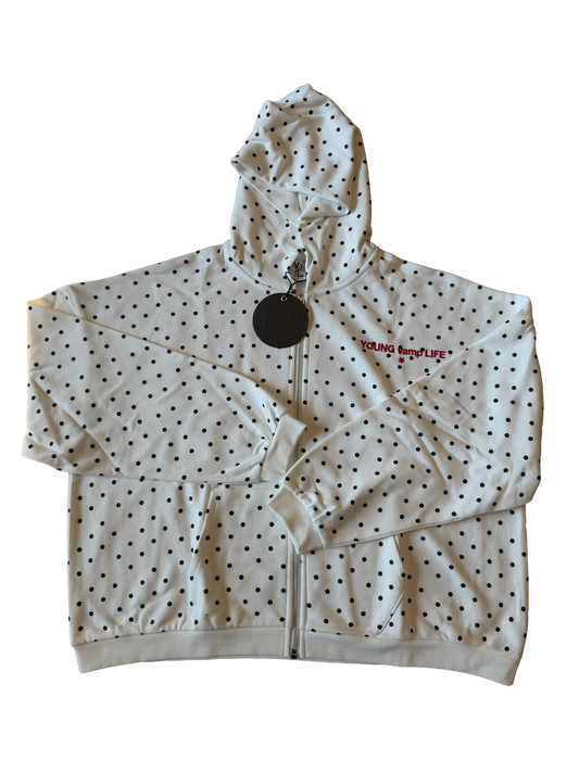 Polka Dot Zip Up Hoodie